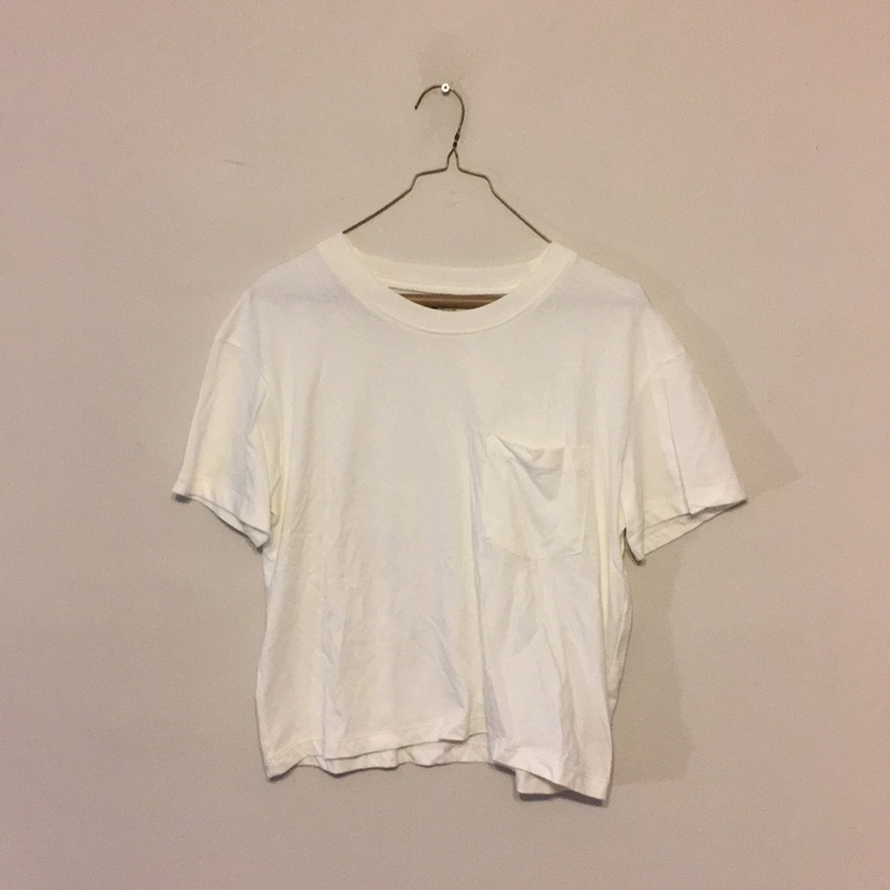 Madewell white cropped pocket Tee